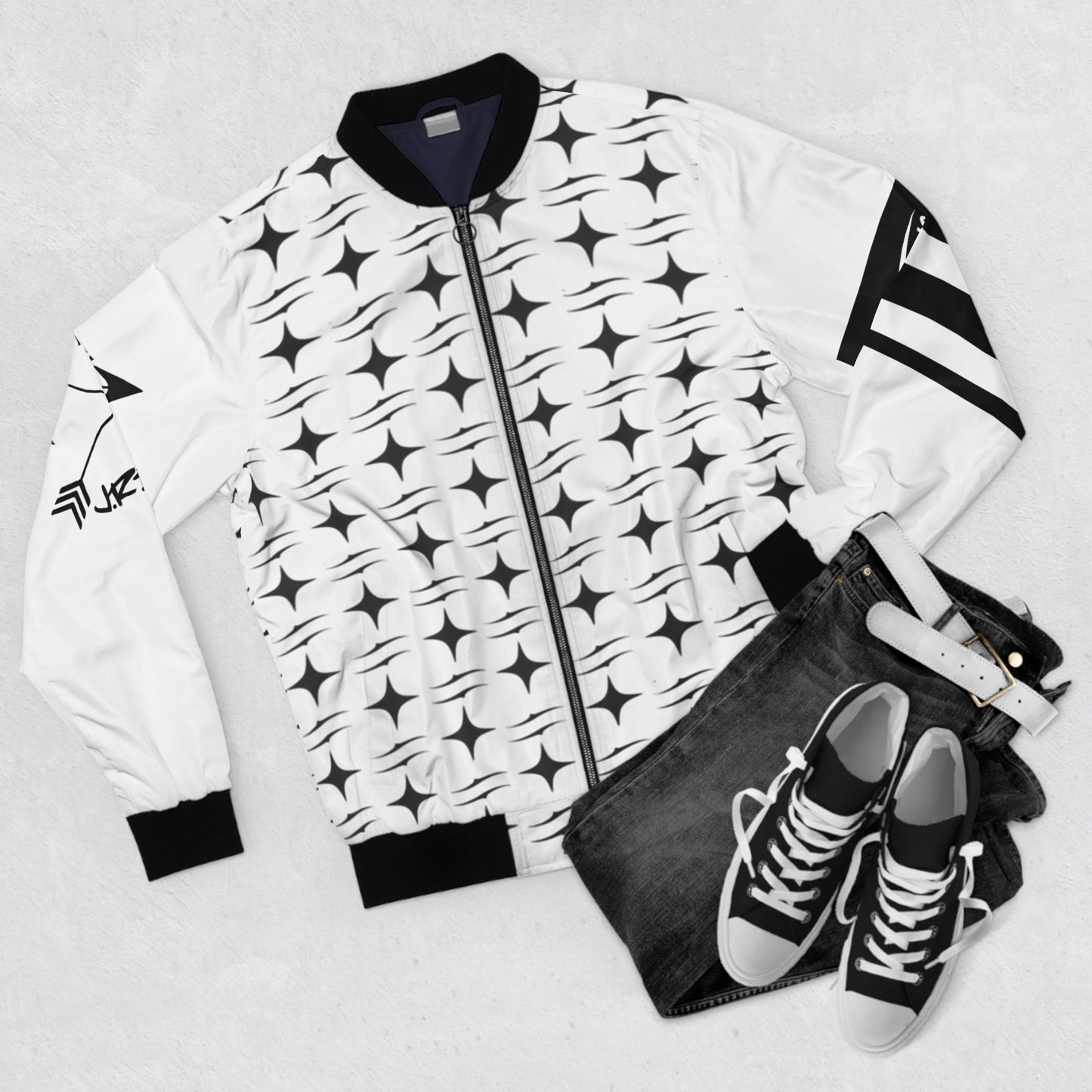 J. R Ewing Men's Bomber Jacket White