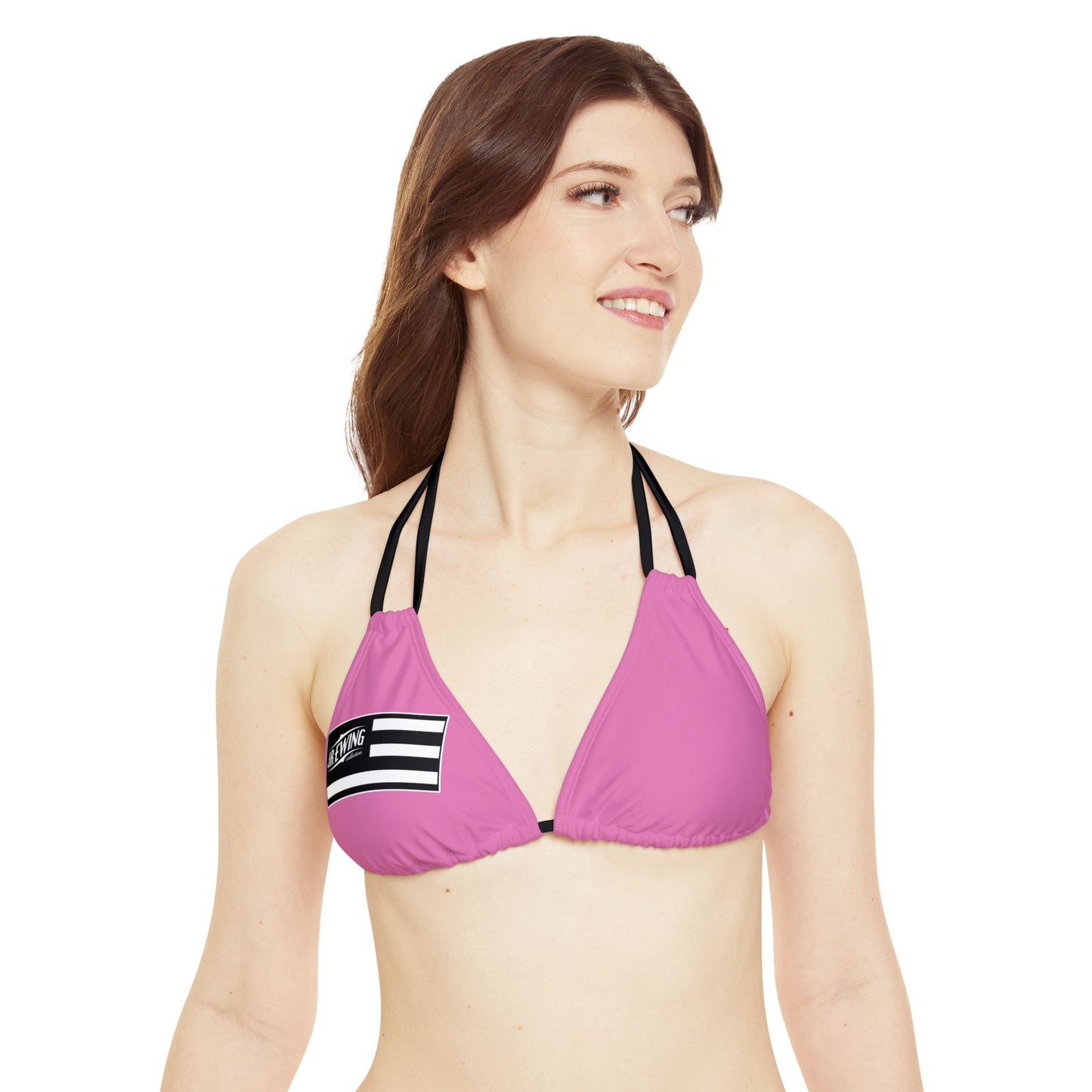 J R Ewing Pink Strappy Bikini Set (AOP)