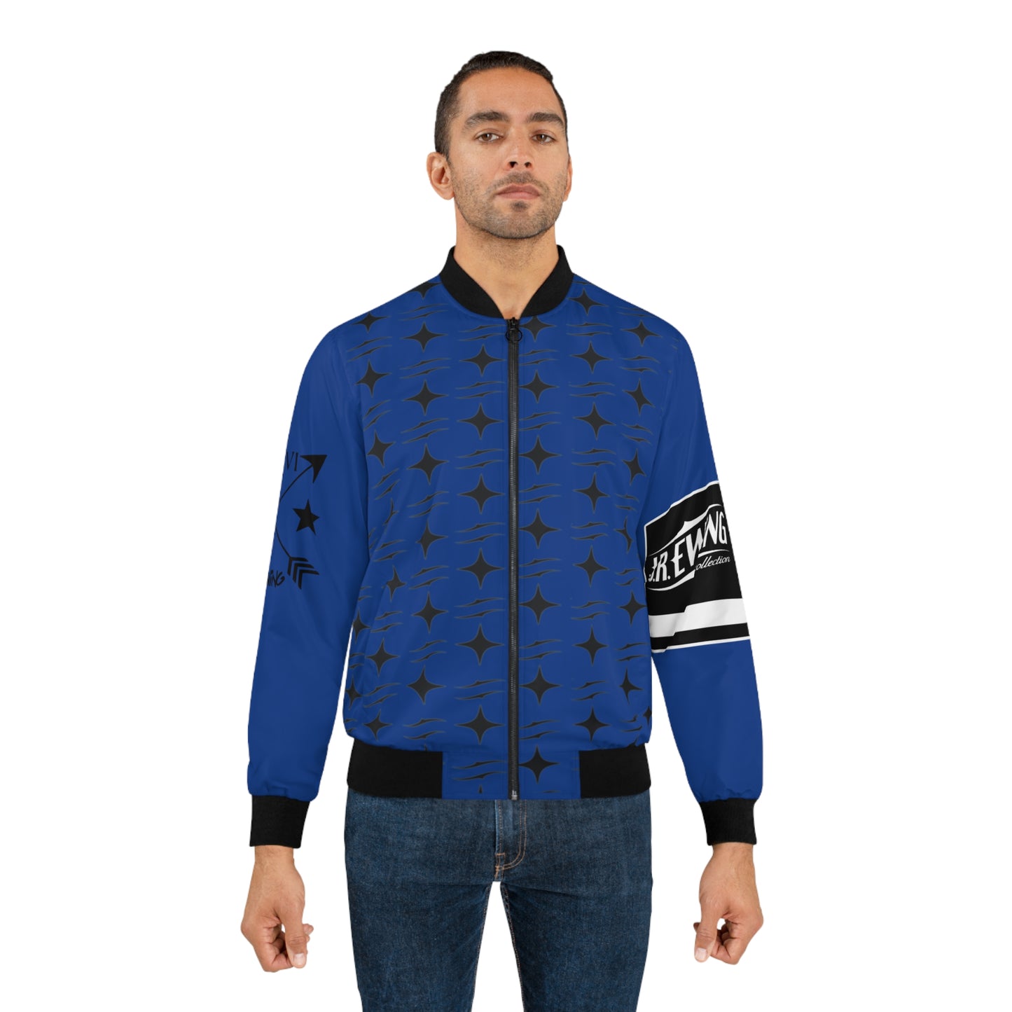 J.R Ewing Men's Bomber Jacket Blue