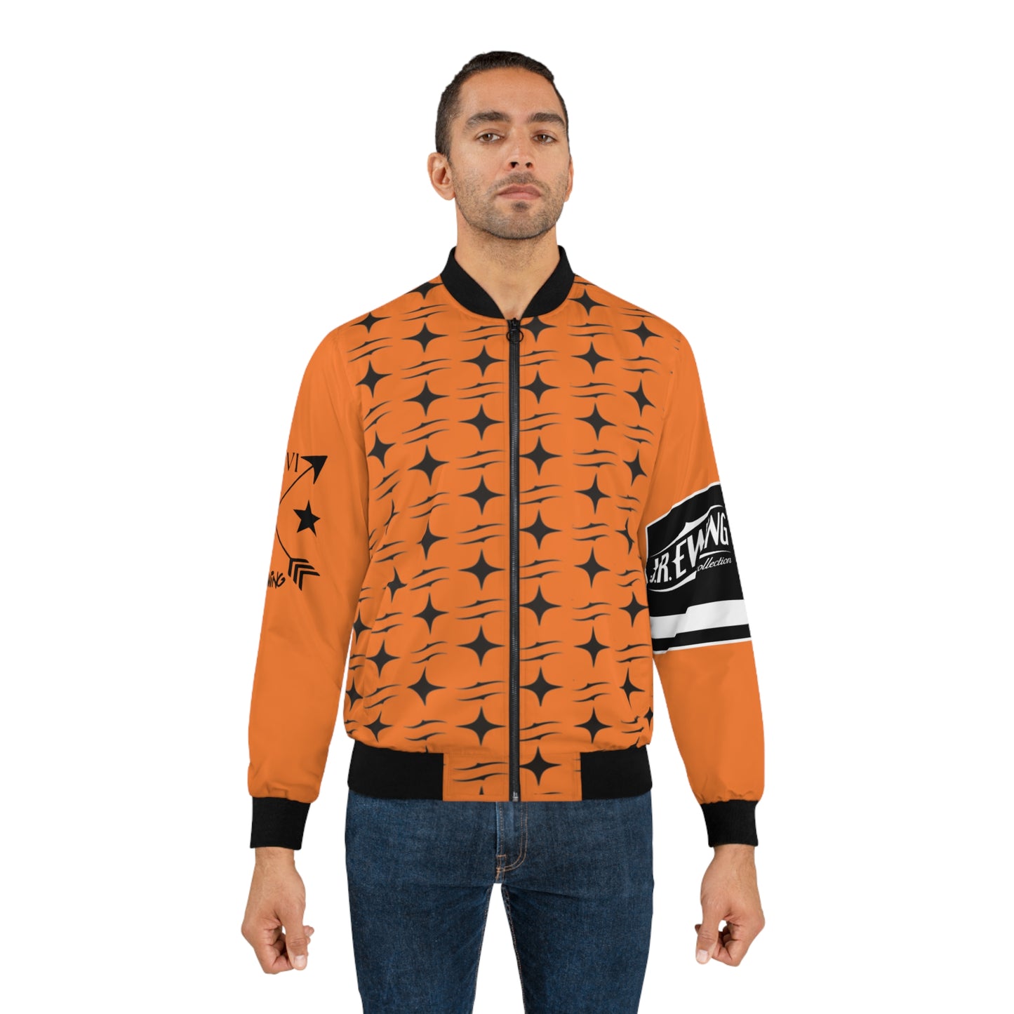 J.R Ewing Men's Bomber Jacket Orange